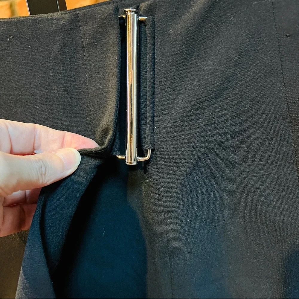 The Limited size 4 Small Stretch Black Dressy Buckle Mini Wrap Skirt